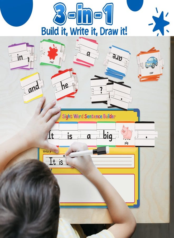 Aizweb Sentence Building Games,Sight Word Puzzles for Kids Kindergarten 1st 2nd Grade Classroom Must Haves,Montessori Phonics Reading Learning Games,Speech Therapy Special Education Toy for Teacher - Image 2